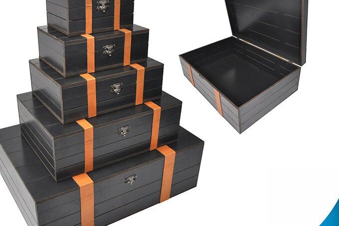 Σετ των 2 Intra απο ξύλο plywood 3mm-4mm πάχος – Ξύλινο Κουτί Κουτί κοσμημάτων Δίασταση  20x20 cm INTRAFABR-35441186