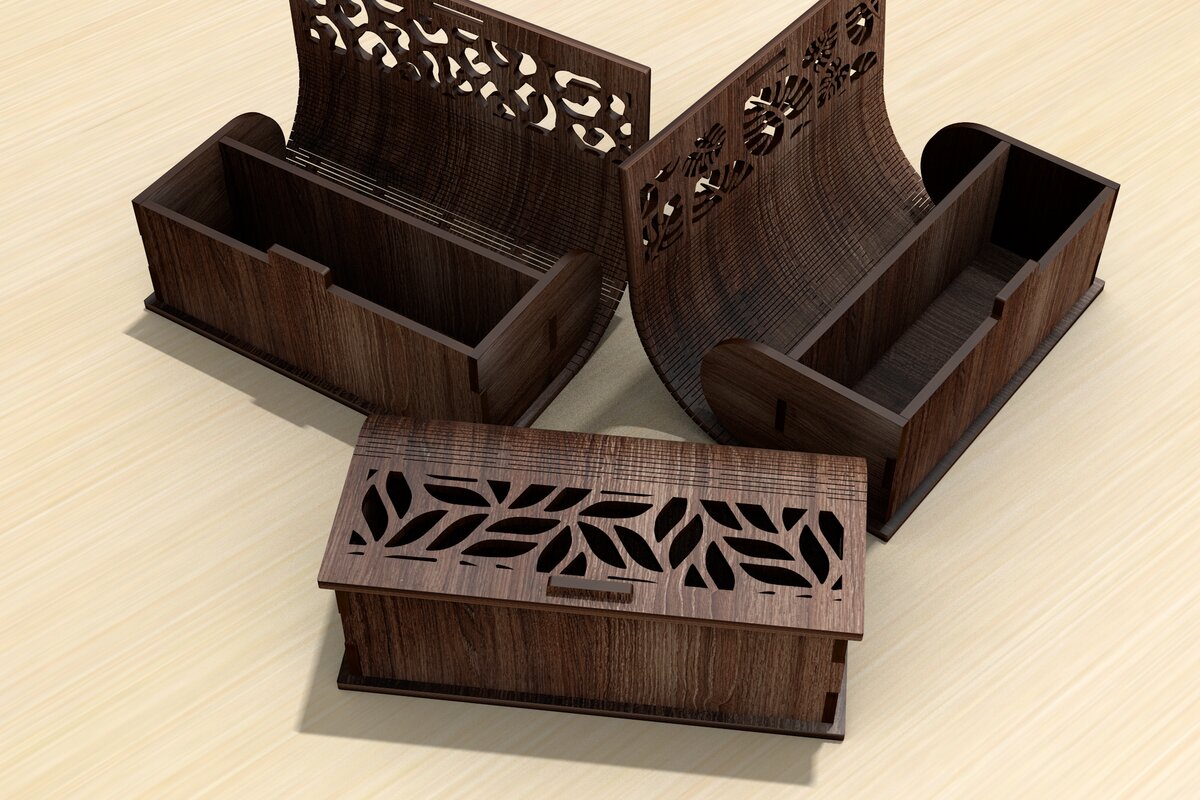 Σετ των 2 Intra απο ξύλο plywood 3mm-4mm πάχος – Ξύλινο κουτί, μολυβοθήκη ή κουτί γυαλιών Δίασταση  20x20 cm INTRAFABR-115899732