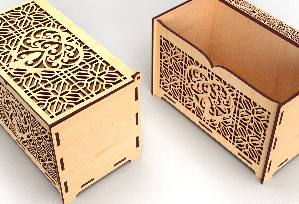 Σετ των 2 Intra απο ξύλο plywood 3mm-4mm πάχος – Κουτί δώρου Ξύλινο με Heart Κουτί δώρου Δίασταση  20x20 cm INTRAFABR-83340033