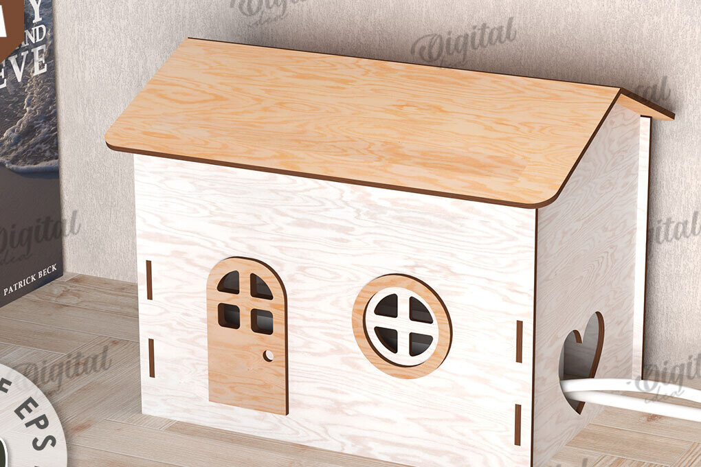 Σετ των 2 Intra απο ξύλο plywood 3mm-4mm πάχος – Ξύλινο κιβώτιο διαχείρισης καλωδίων Κοπή λέιζερ Δίασταση  20x20 cm INTRAFABR-112090739