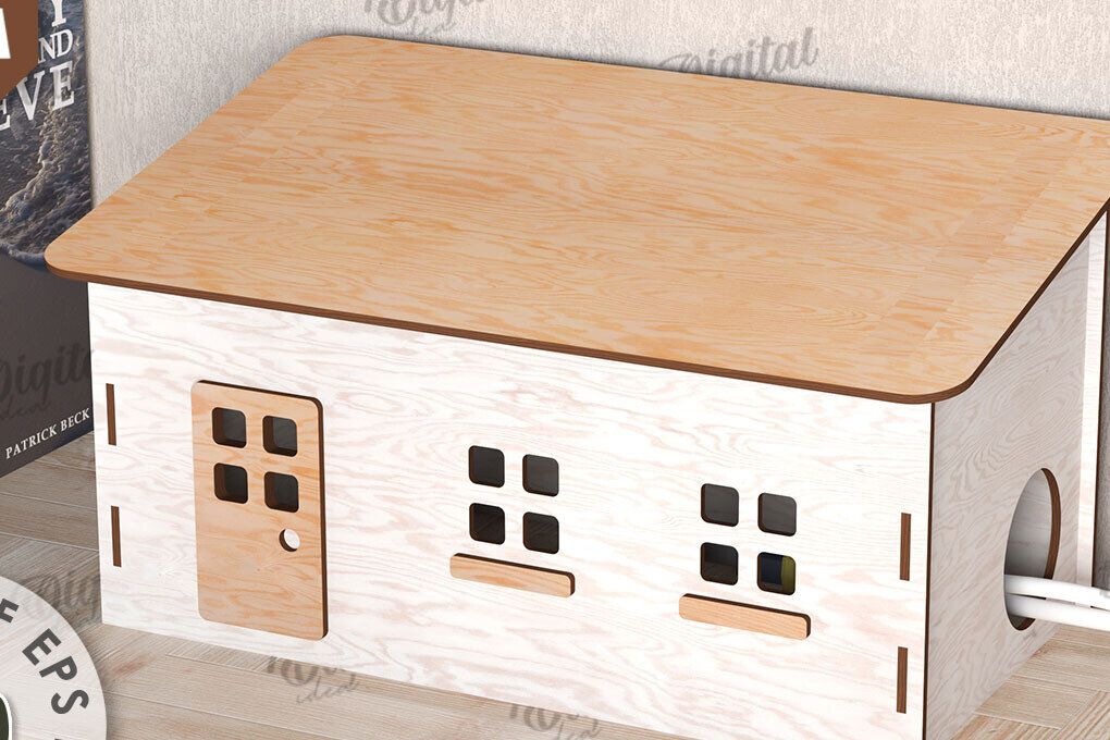 Σετ των 2 Intra απο ξύλο plywood 3mm-4mm πάχος – Ξύλινο κιβώτιο διαχείρισης καλωδίων Κοπή λέιζερ Δίασταση  20x20 cm INTRAFABR-112090193