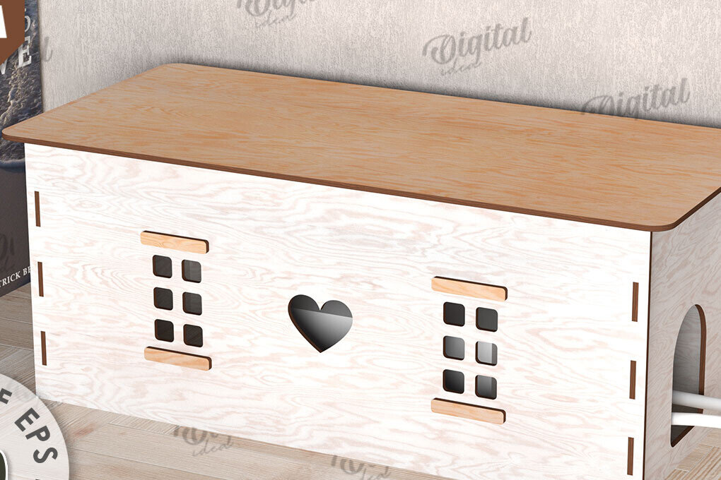 Σετ των 2 Intra απο ξύλο plywood 3mm-4mm πάχος – Ξύλινο κιβώτιο διαχείρισης καλωδίων Κοπή λέιζερ Δίασταση  20x20 cm INTRAFABR-112090232