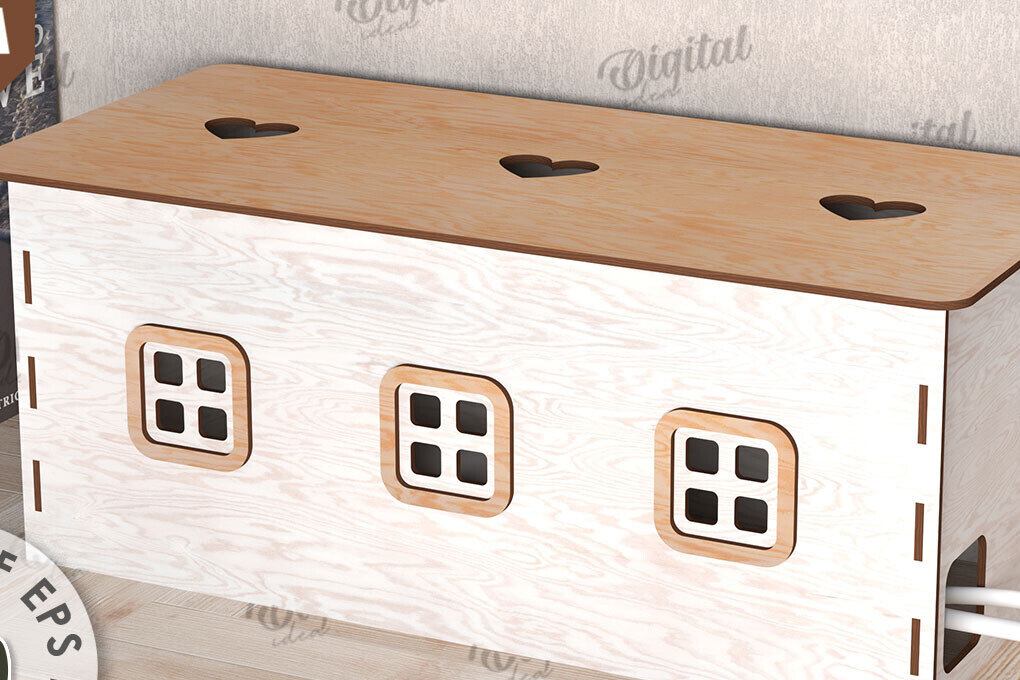 Σετ των 2 Intra απο ξύλο plywood 3mm-4mm πάχος – Ξύλινο κιβώτιο διαχείρισης καλωδίων Κοπή λέιζερ Δίασταση  20x20 cm INTRAFABR-112090279