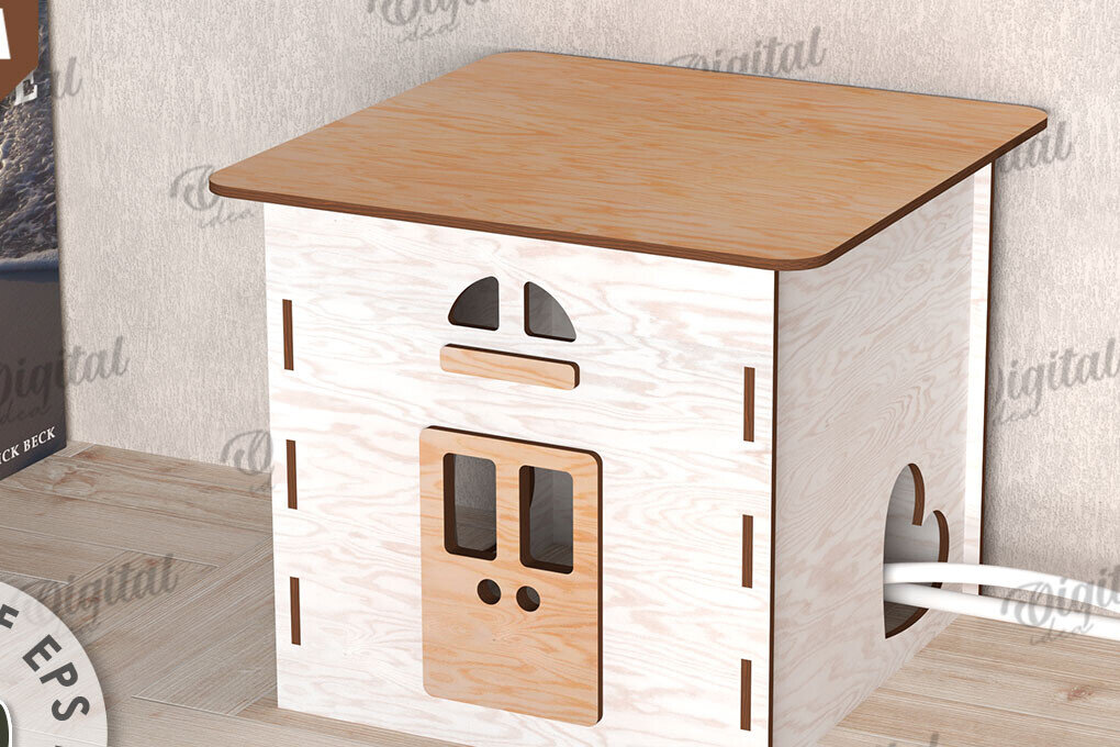 Σετ των 2 Intra απο ξύλο plywood 3mm-4mm πάχος – Ξύλινο κιβώτιο διαχείρισης καλωδίων Κοπή λέιζερ Δίασταση  20x20 cm INTRAFABR-112090424