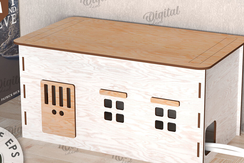 Σετ των 2 Intra απο ξύλο plywood 3mm-4mm πάχος – Ξύλινο κιβώτιο διαχείρισης καλωδίων Κοπή λέιζερ Δίασταση  20x20 cm INTRAFABR-112090075