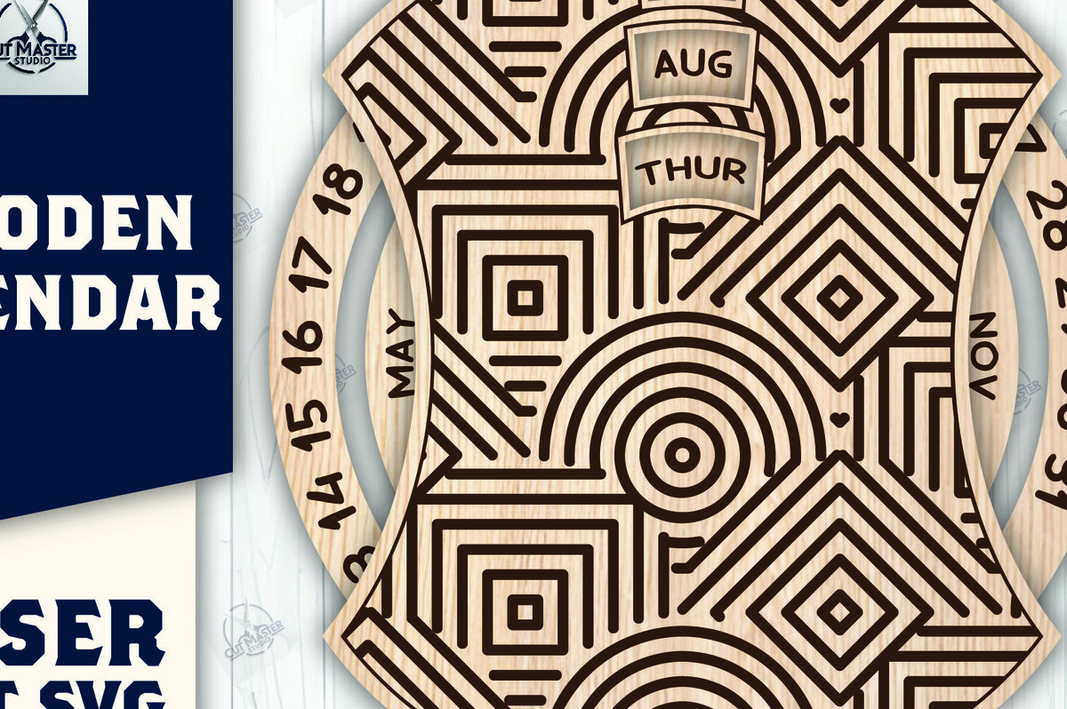 Σετ των 2 Intra απο ξύλο plywood 3mm-4mm πάχος – Ξύλινο Ημερολόγιο 2025 I Δίασταση  20x20 cm INTRAFABR-110927061