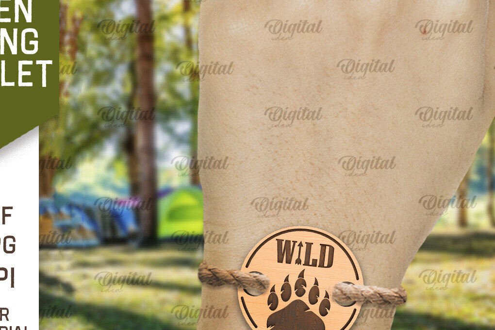 Σετ των 3 Intra απο ξύλο plywood 3mm-4mm πάχος – Ξύλινο βραχιόλι κάμπινγκ κοπής με λέιζερ Δίασταση  20x20 cm INTRAFABR-93857275