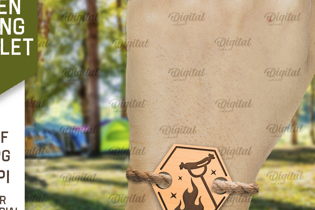 Σετ των 3 Intra απο ξύλο plywood 3mm-4mm πάχος – Ξύλινο βραχιόλι κάμπινγκ κοπής με λέιζερ Δίασταση  20x20 cm INTRAFABR-93857538