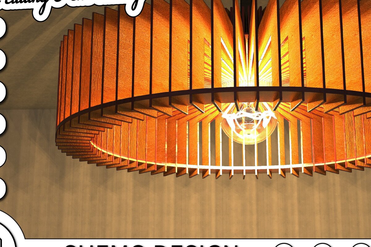 Σετ των 2 Intra απο ξύλο plywood 3mm-4mm πάχος – Ξύλινος πολυέλαιος για Δίασταση  20x20 cm INTRAFABR-37386763