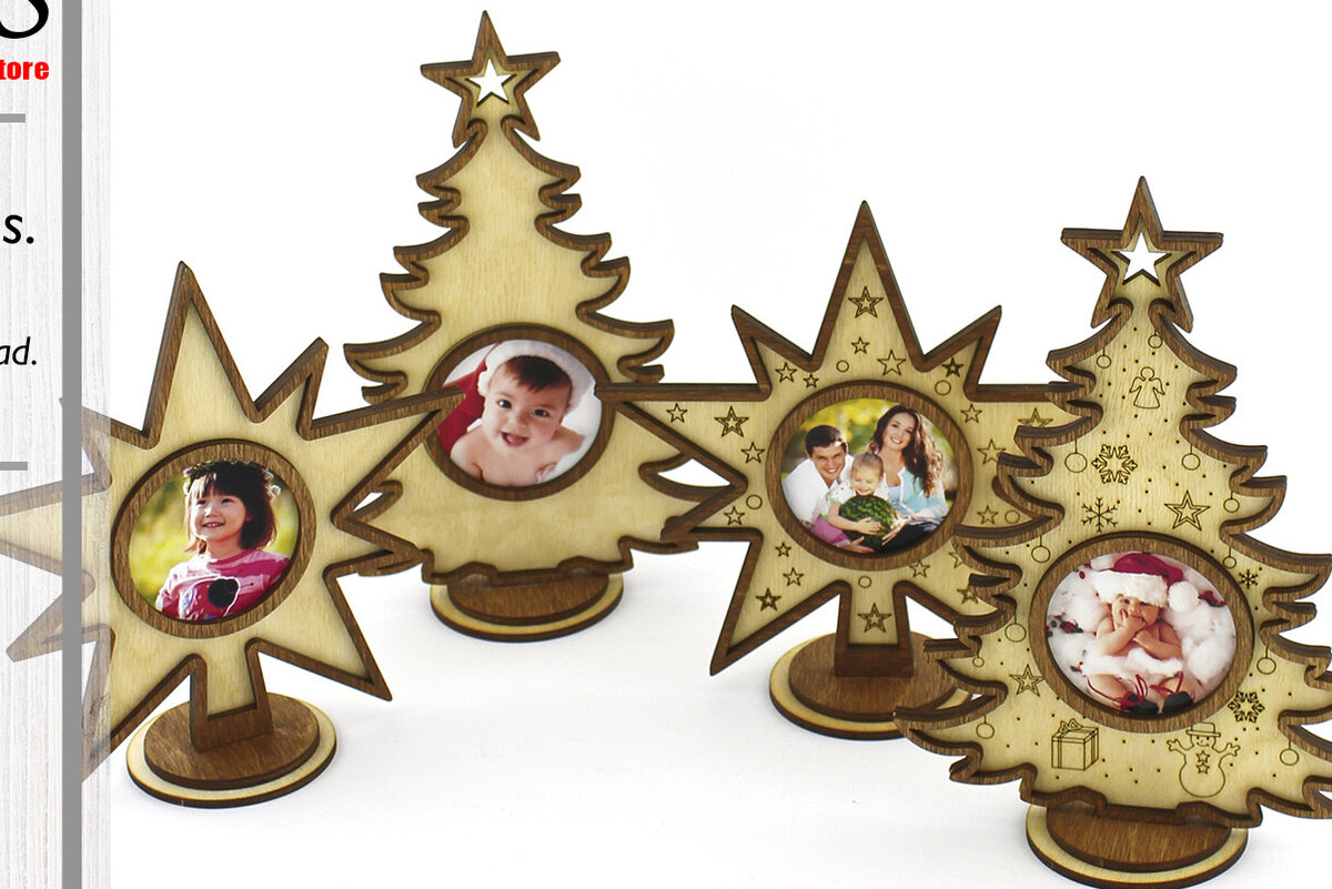 Σετ των 2 Intra απο ξύλο plywood 3mm-4mm πάχος – Ξύλινη χριστουγεννιάτικη κορνίζα. Αρχείο λέιζερ Δίασταση  20x20 cm INTRAFABR-86285130