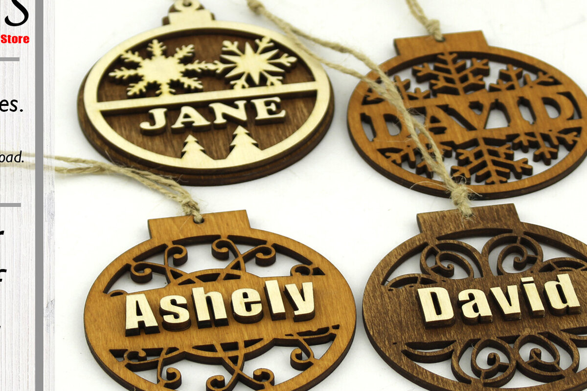 Σετ των 2 Intra απο ξύλο plywood 3mm-4mm πάχος – Ξύλινα χριστουγεννιάτικα παιχνίδια. Αρχείο κοπής με λέιζερ Δίασταση  20x20 cm INTRAFABR-85462249