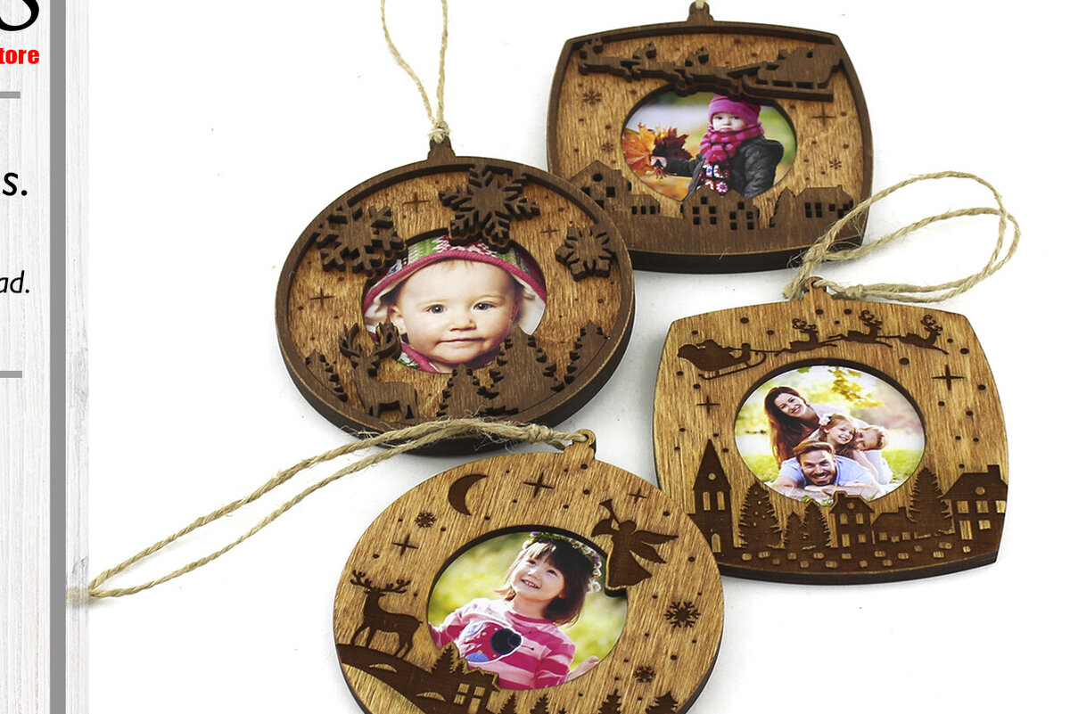 Σετ των 2 Intra απο ξύλο plywood 3mm-4mm πάχος – Ξύλινα χριστουγεννιάτικα παιχνίδια με φωτογραφία Δίασταση  20x20 cm INTRAFABR-86285735