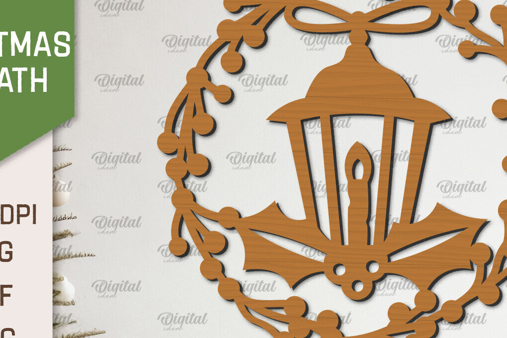 Σετ των 2 Intra απο ξύλο plywood 3mm-4mm πάχος – Ξύλινο Χριστουγεννιάτικο στεφάνι με λέιζερ Δίασταση  20x20 cm INTRAFABR-99883411