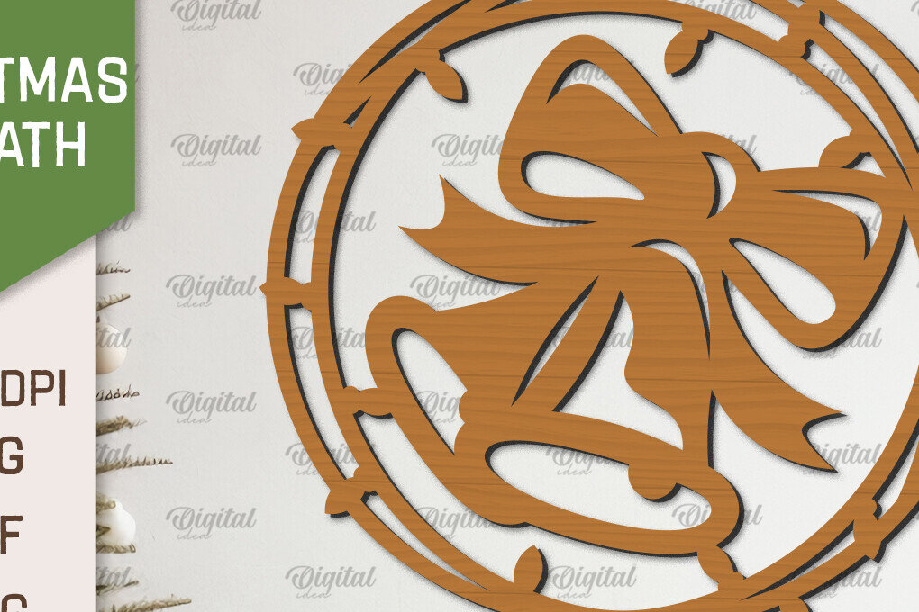 Σετ των 2 Intra απο ξύλο plywood 3mm-4mm πάχος – Ξύλινο Χριστουγεννιάτικο στεφάνι με λέιζερ Δίασταση  20x20 cm INTRAFABR-99883227