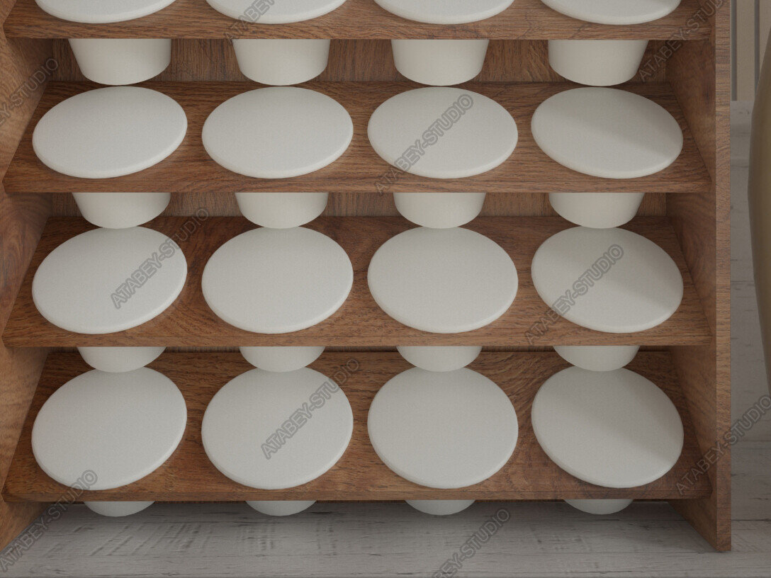 Σετ των 2 Intra απο ξύλο plywood 3mm-4mm πάχος – Ξύλινη βάση στήριξης για κάψουλες καφέ Δίασταση  20x20 cm INTRAFABR-94398661