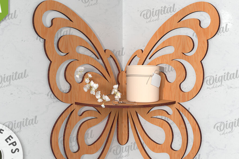 Intra απο ξύλο plywood 3mm-4mm πάχος – Ξύλινο Διακοσμητικό Ράφι Κοπή Laser Δίασταση  40x30 cm INTRAFABR-115363544