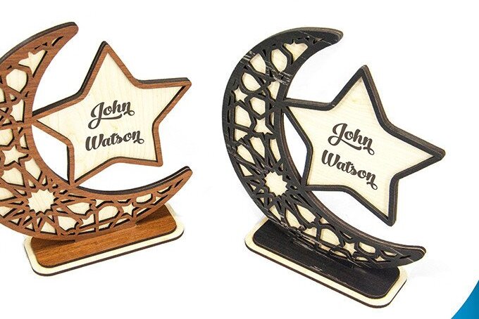 Σετ των 2 Intra απο ξύλο plywood 3mm-4mm πάχος – Ξύλινες πινακίδες γραφείου Δίασταση  20x20 cm INTRAFABR-35440886