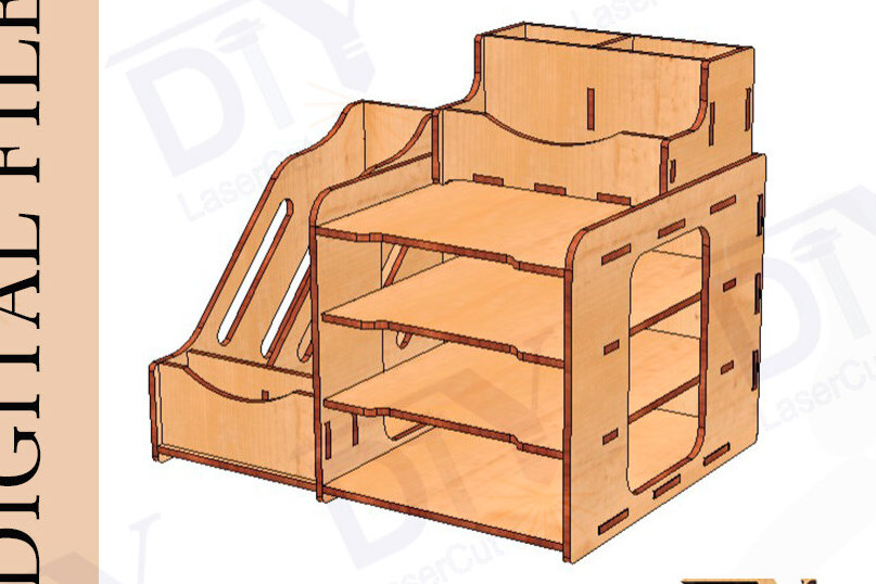 Σετ των 2 Intra απο ξύλο plywood 3mm-4mm πάχος – Ξύλινη οργάνωση γραφείου Δίασταση  20x20 cm INTRAFABR-113189196