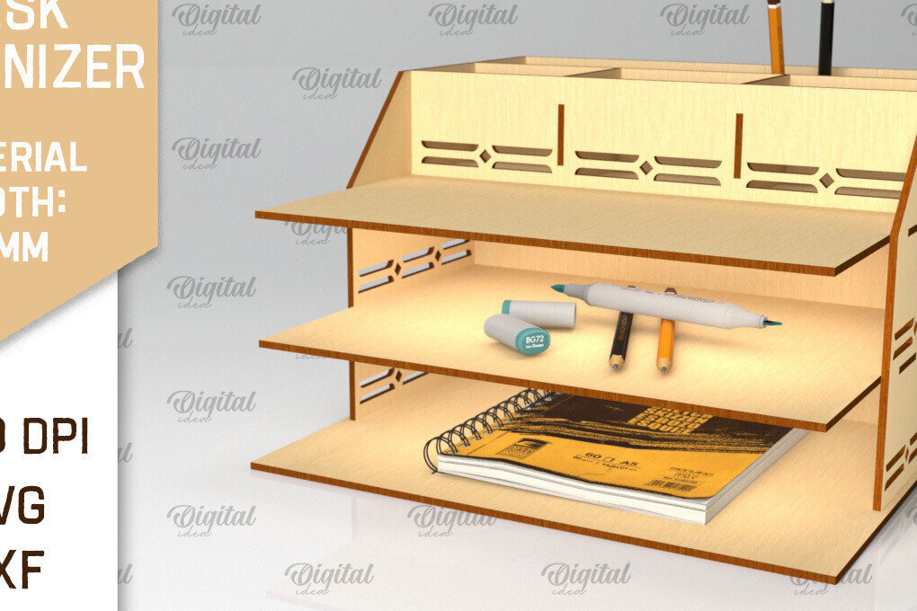 Σετ των 2 Intra απο ξύλο plywood 3mm-4mm πάχος – Ξύλινη οργάνωση γραφείου Δίασταση  20x20 cm INTRAFABR-98220948