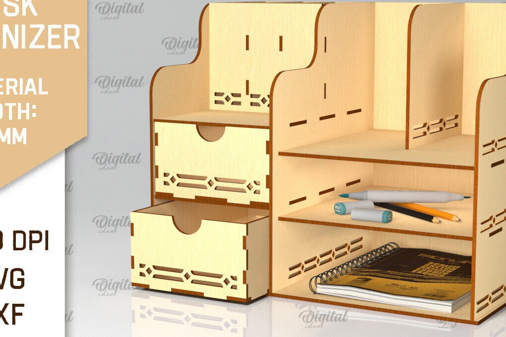 Σετ των 2 Intra απο ξύλο plywood 3mm-4mm πάχος – Ξύλινη οργάνωση γραφείου Δίασταση  20x20 cm INTRAFABR-98221101