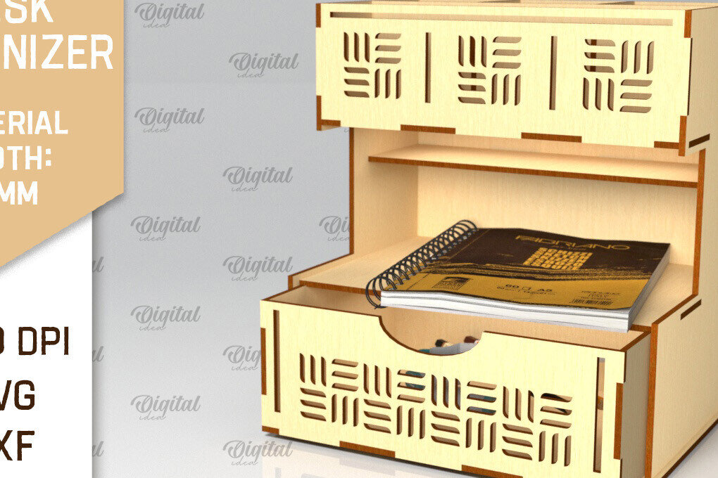 Σετ των 2 Intra απο ξύλο plywood 3mm-4mm πάχος – Ξύλινη οργάνωση γραφείου Δίασταση  20x20 cm INTRAFABR-98221140