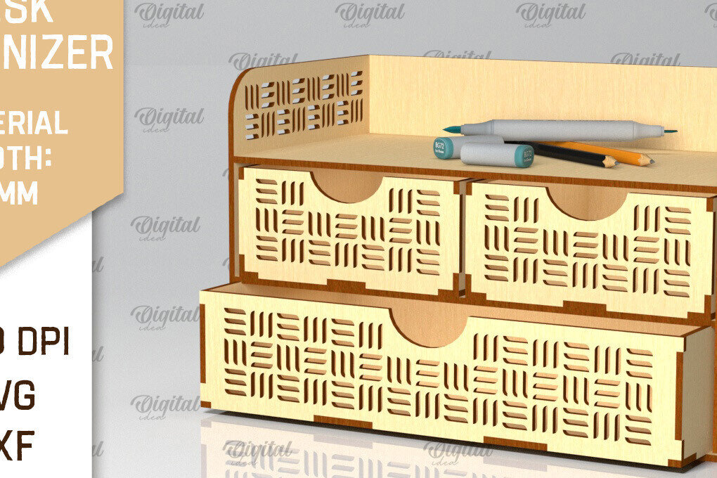 Σετ των 2 Intra απο ξύλο plywood 3mm-4mm πάχος – Ξύλινη οργάνωση γραφείου Δίασταση  20x20 cm INTRAFABR-98221279