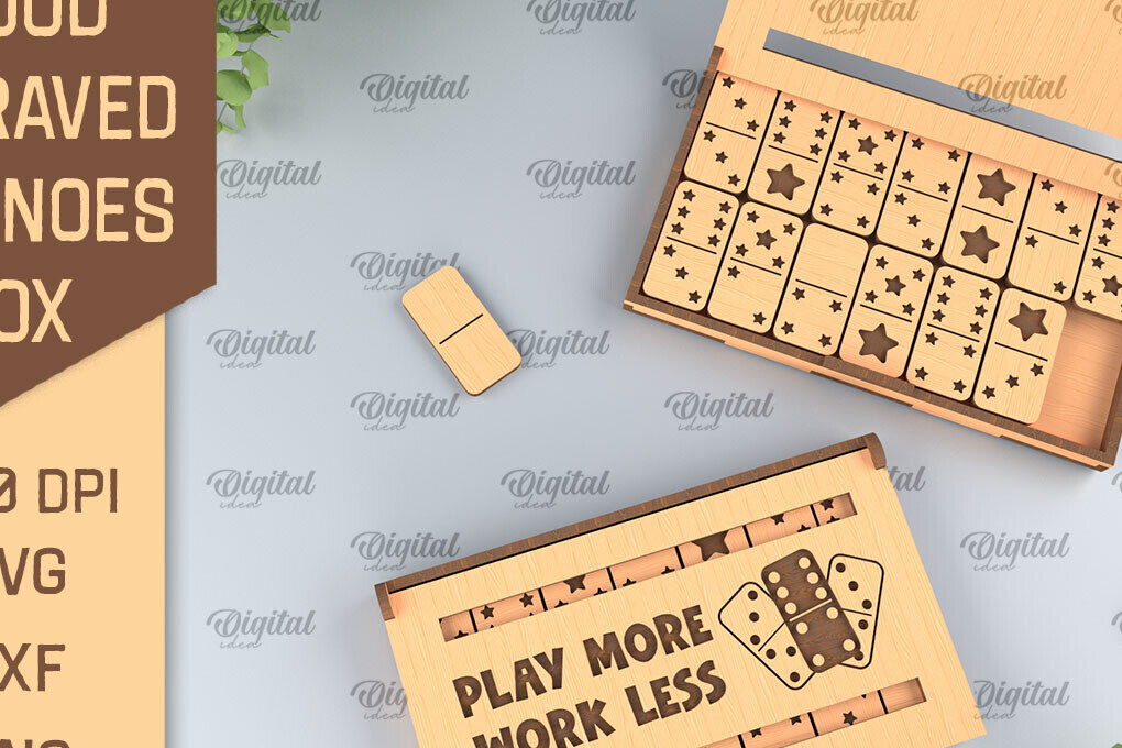 Σετ των 2 Intra απο ξύλο plywood 3mm-4mm πάχος – Ξύλινο Domino Box Δίασταση  20x20 cm INTRAFABR-95713563