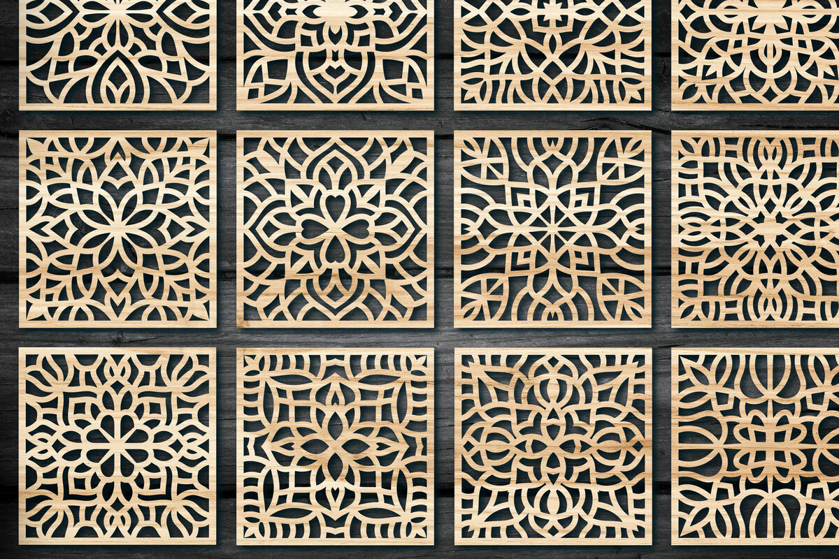 Σετ των 2 Intra απο ξύλο plywood 3mm-4mm πάχος – Ξύλινα σουβέρ για ποτό Δίασταση  20x20 cm INTRAFABR-63113331