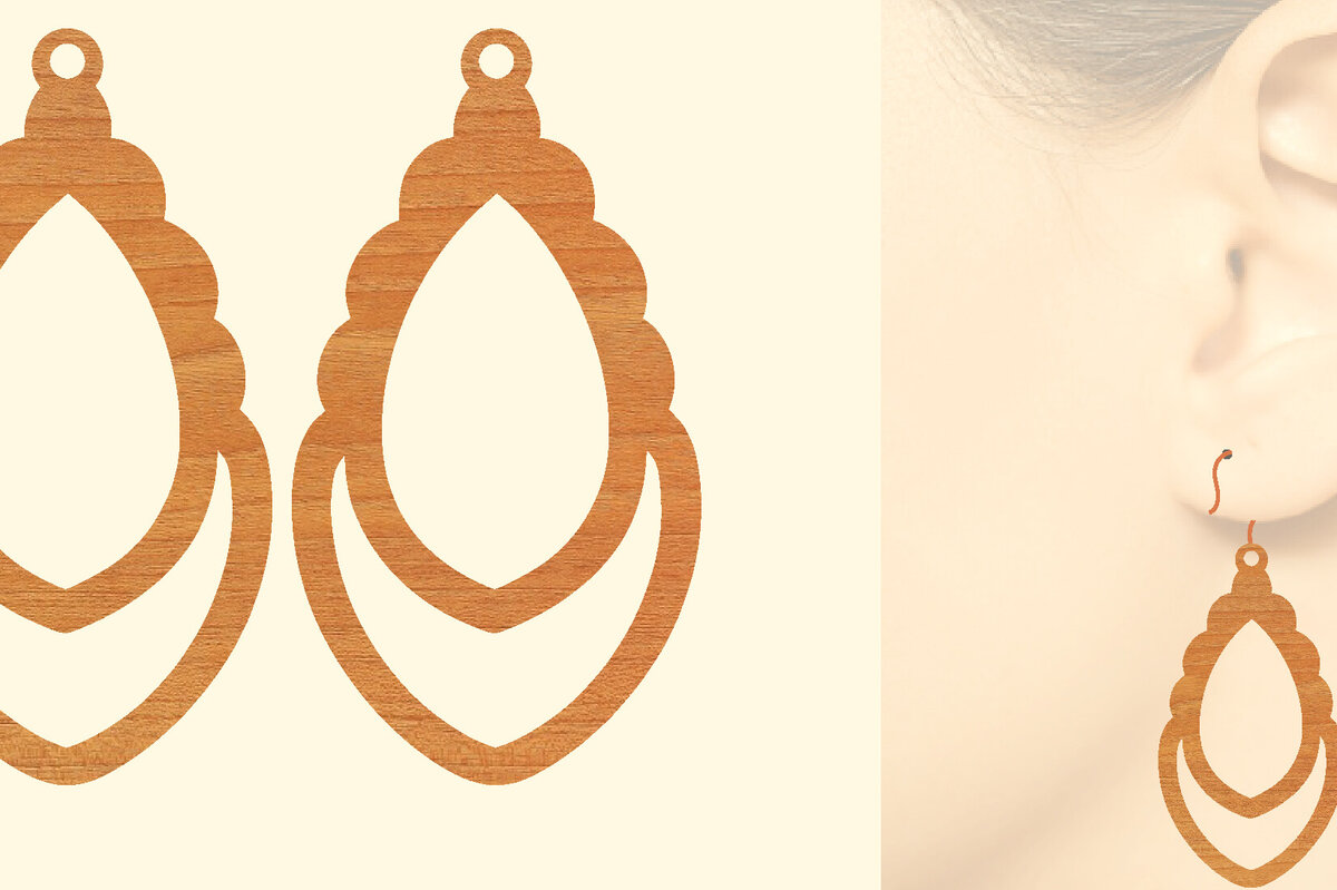 Σετ των 3 Intra απο ξύλο plywood 3mm-4mm πάχος – Ξύλινα Σκουλαρίκια Δίασταση  5x5 cm INTRAFABR-96303427