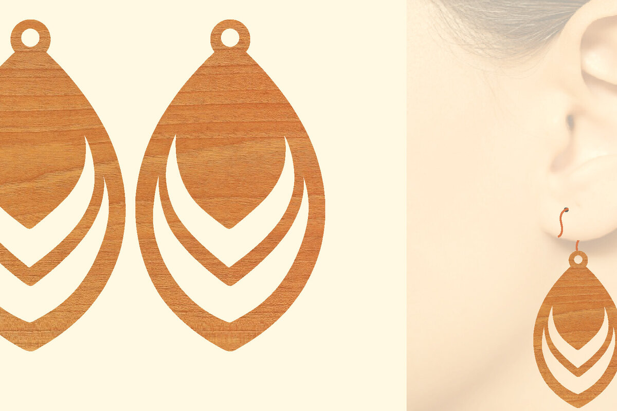 Σετ των 3 Intra απο ξύλο plywood 3mm-4mm πάχος – Ξύλινα Σκουλαρίκια Δίασταση  5x5 cm INTRAFABR-96303538