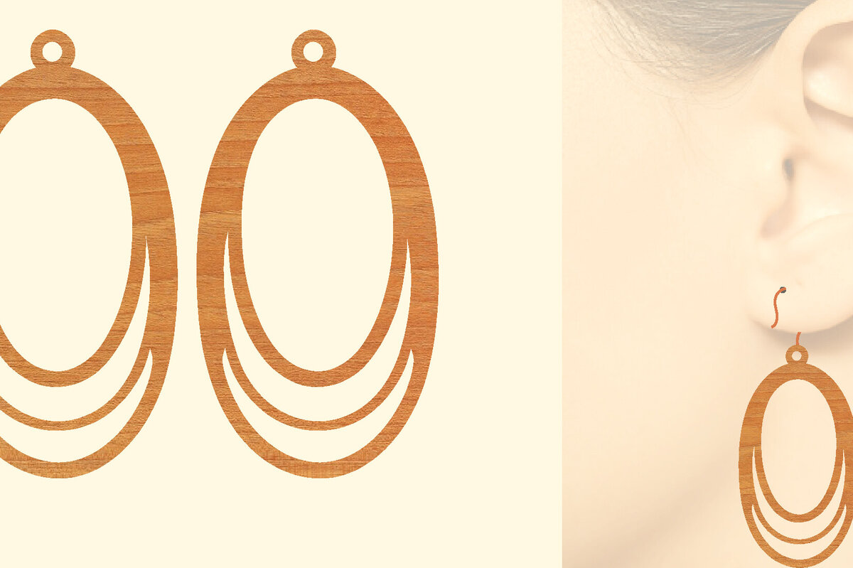 Σετ των 3 Intra απο ξύλο plywood 3mm-4mm πάχος – Ξύλινα Σκουλαρίκια Δίασταση  5x5 cm INTRAFABR-96303594