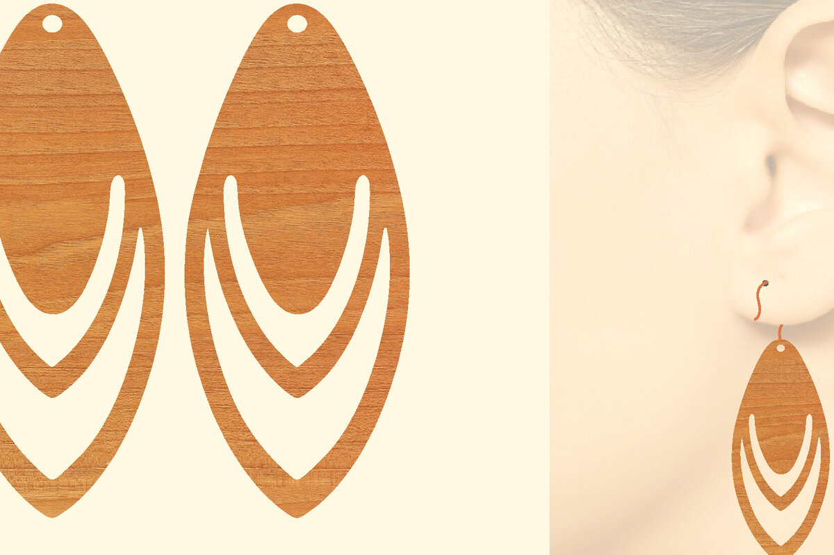 Σετ των 3 Intra απο ξύλο plywood 3mm-4mm πάχος – Ξύλινα Σκουλαρίκια Δίασταση  5x5 cm INTRAFABR-96303641