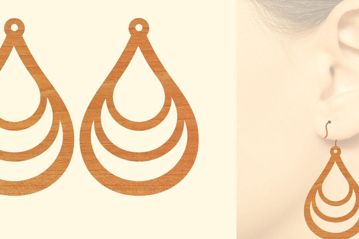 Σετ των 3 Intra απο ξύλο plywood 3mm-4mm πάχος – Ξύλινα Σκουλαρίκια Δίασταση  5x5 cm INTRAFABR-96303682