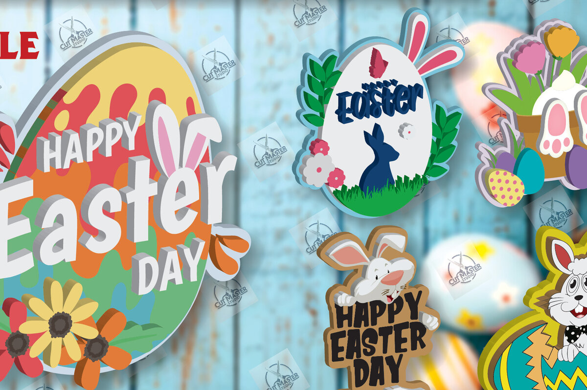 Σετ των 2 Intra απο ξύλο plywood 3mm-4mm πάχος – Ξύλινη πασχαλινή καρφίτσα κοπής με λέιζερ Δίασταση  20x20 cm INTRAFABR-117969592