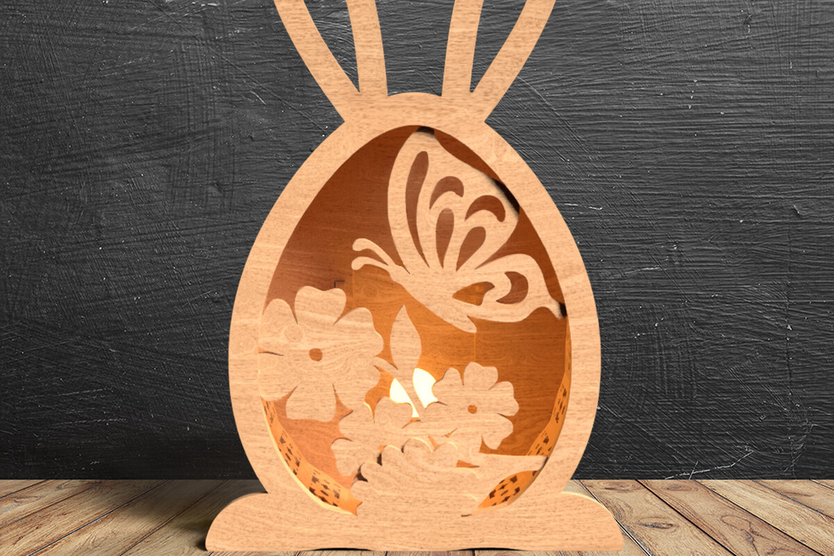 Intra απο ξύλο plywood 3mm-4mm πάχος – Ξύλινο Πασχαλινό Φανάρι - Τρισδιάστατη Δίασταση  20x20 cm INTRAFABR-117469114