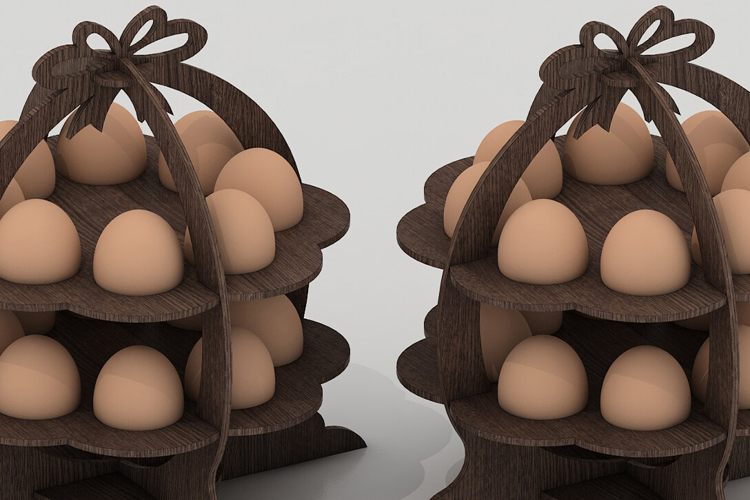 Σετ των 2 Intra απο ξύλο plywood 3mm-4mm πάχος – Ξύλινο Σταντ Πασχαλινών Αυγών / Κοπή Αυγοθήκης Δίασταση  20x20 cm INTRAFABR-42957839