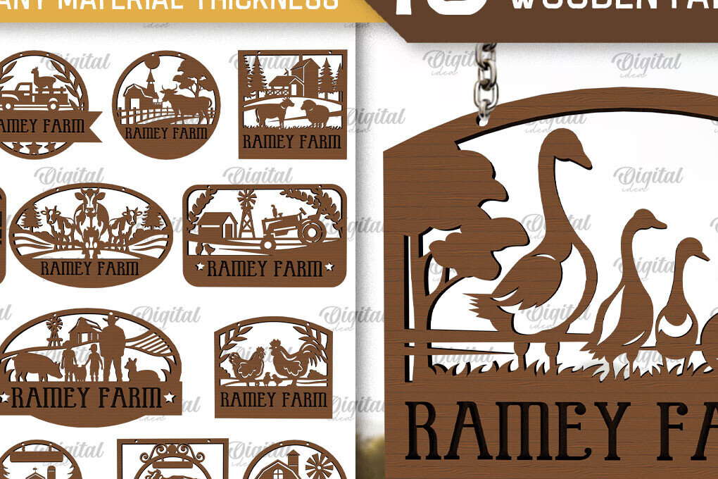 Σετ των 2 Intra απο ξύλο plywood 3mm-4mm πάχος – Δέσμη κοπής με λέιζερ ξύλινων πινακίδων φάρμας Δίασταση  20x20 cm INTRAFABR-98269827