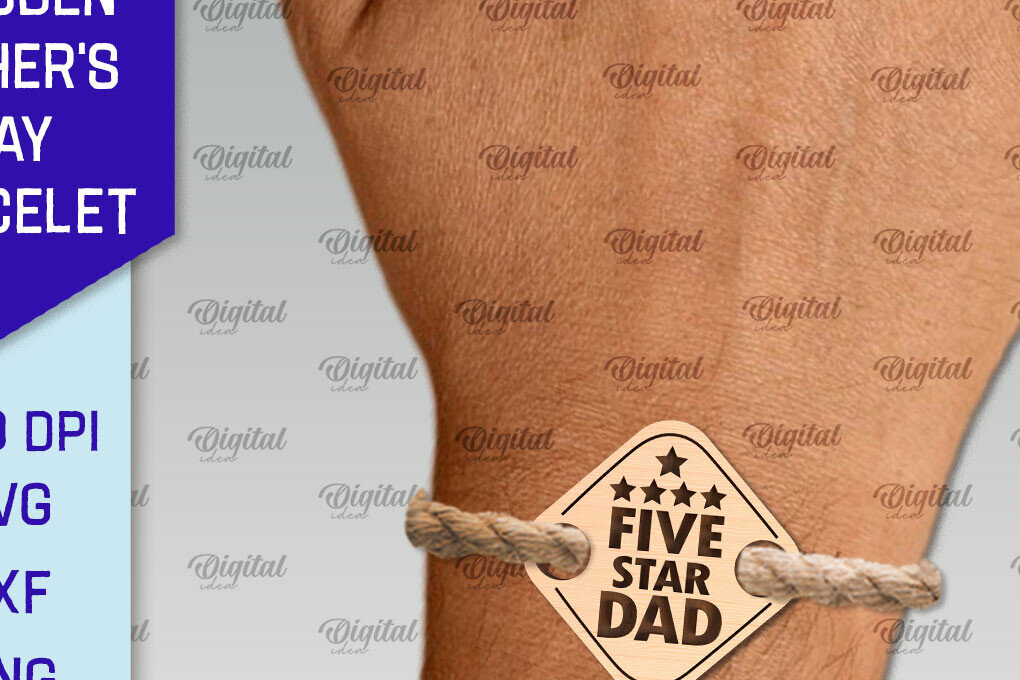 Σετ των 3 Intra απο ξύλο plywood 3mm-4mm πάχος – Ξύλινο βραχιόλι για τη γιορτή του πατέρα Δίασταση  20x20 cm INTRAFABR-97661686