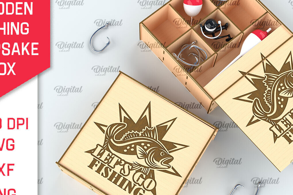 Σετ των 2 Intra απο ξύλο plywood 3mm-4mm πάχος –  κοπής με λέιζερ ξύλινο κουτί ψαρέματος Δίασταση  20x20 cm INTRAFABR-99886690