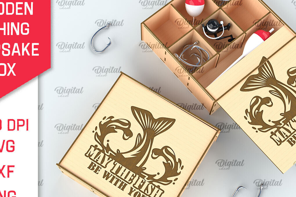 Intra απο ξύλο plywood 3mm-4mm πάχος –  κοπής με λέιζερ ξύλινο κουτί ψαρέματος Δίασταση  20x20 cm INTRAFABR-99886900