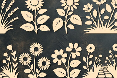 Σετ των 2 Intra απο ξύλο plywood 3mm-4mm πάχος – Ξύλινο Flower Arrange Paper Cut 1640 Δίασταση  20x20 cm INTRAFABR-123005594