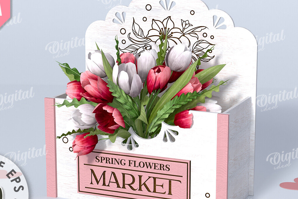 Σετ των 2 Intra απο ξύλο plywood 3mm-4mm πάχος – Ξύλινο Flower Box Κουτί δώρου Δίασταση  20x20 cm INTRAFABR-114871676