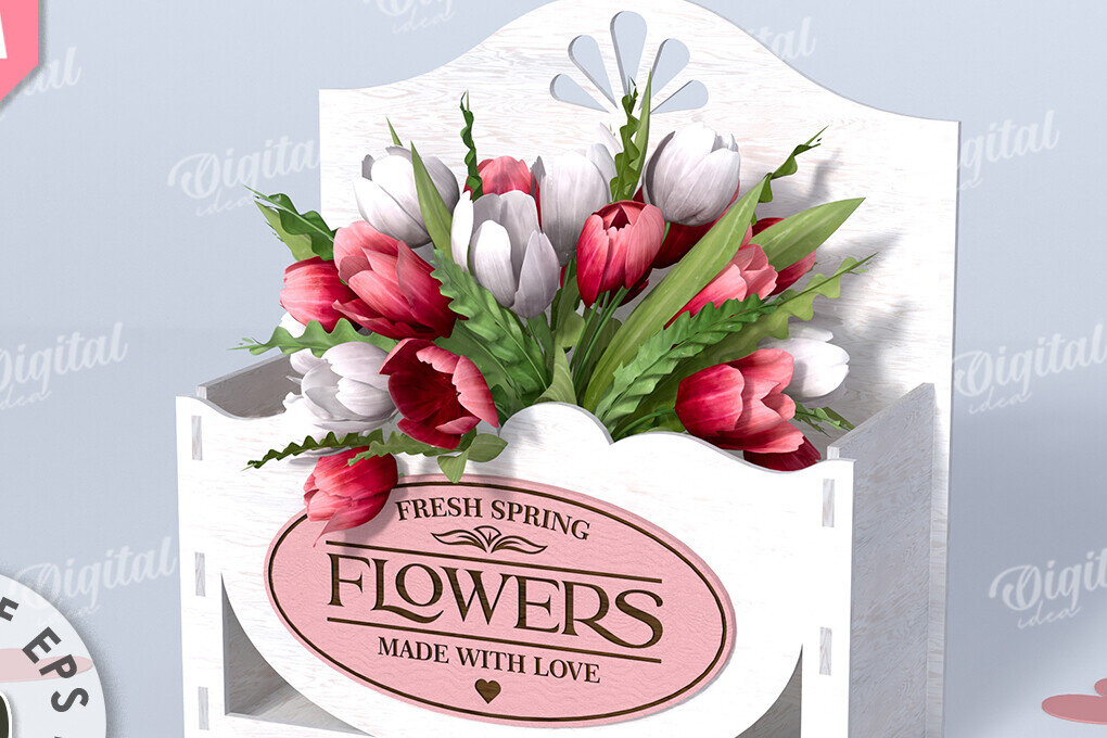 Σετ των 2 Intra απο ξύλο plywood 3mm-4mm πάχος – Ξύλινο Flower Box Κουτί δώρου Δίασταση  20x20 cm INTRAFABR-114871733