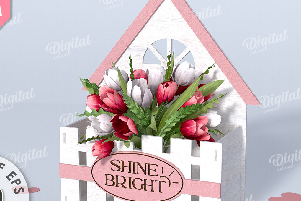 Σετ των 2 Intra απο ξύλο plywood 3mm-4mm πάχος – Ξύλινο Flower Box Κουτί δώρου Δίασταση  20x20 cm INTRAFABR-114871748