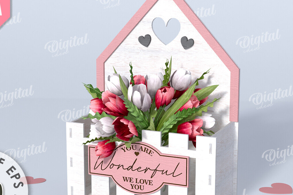 Σετ των 2 Intra απο ξύλο plywood 3mm-4mm πάχος – Ξύλινο Flower Box Κουτί δώρου Δίασταση  20x20 cm INTRAFABR-114871784