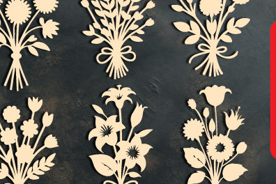 Σετ των 2 Intra απο ξύλο plywood 3mm-4mm πάχος – Ξύλινο Flower Cut Mega Bundle 1626 Δίασταση  20x20 cm INTRAFABR-122565227