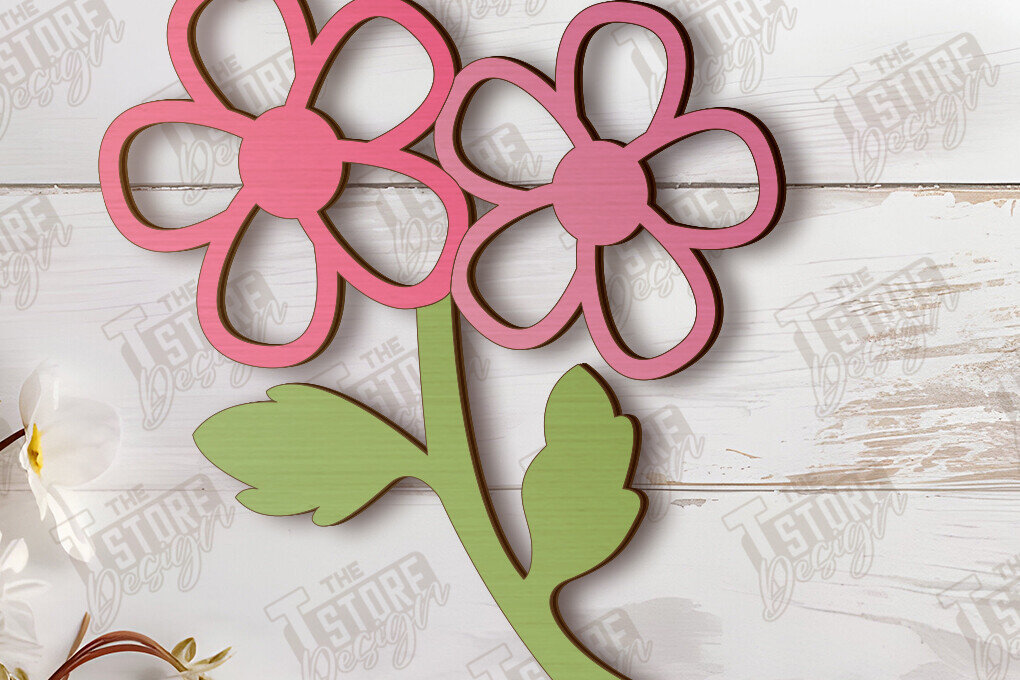 Σετ των 2 Intra απο ξύλο plywood 3mm-4mm πάχος – Ξύλινα Λουλούδια |Αιώνια Λουλούδια| Μπουκέτο Δίασταση  20x20 cm INTRAFABR-113845301