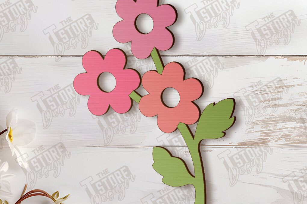 Σετ των 2 Intra απο ξύλο plywood 3mm-4mm πάχος – Ξύλινα Λουλούδια |Αιώνια Λουλούδια| Μπουκέτο Δίασταση  20x20 cm INTRAFABR-113845278