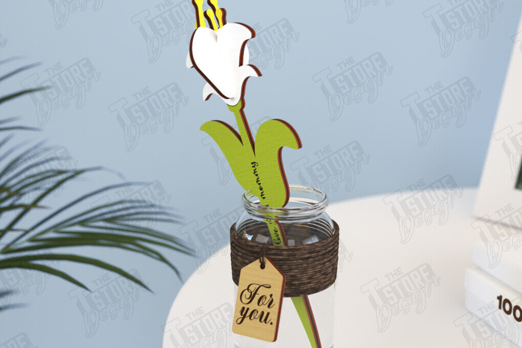 Σετ των 2 Intra απο ξύλο plywood 3mm-4mm πάχος – Ξύλινα Λουλούδια | Αιώνια Λουλούδια | CNC Δίασταση  20x20 cm INTRAFABR-119249726