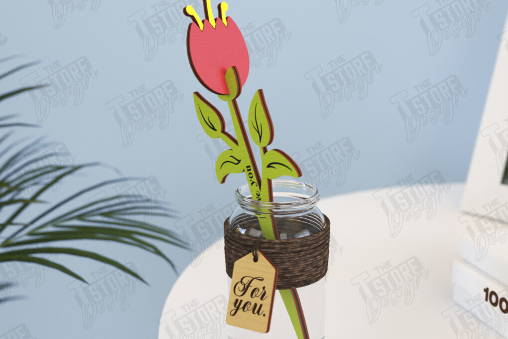 Σετ των 2 Intra απο ξύλο plywood 3mm-4mm πάχος – Ξύλινα Λουλούδια | Αιώνια Λουλούδια | CNC Δίασταση  20x20 cm INTRAFABR-119249721